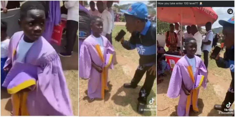 “Please how old is he” – Photos of little boy in university matriculation gown stirs reaction