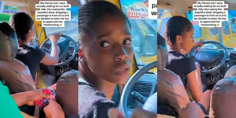 Praises rain on beautiful young lady who drives a bus for a living (Video)