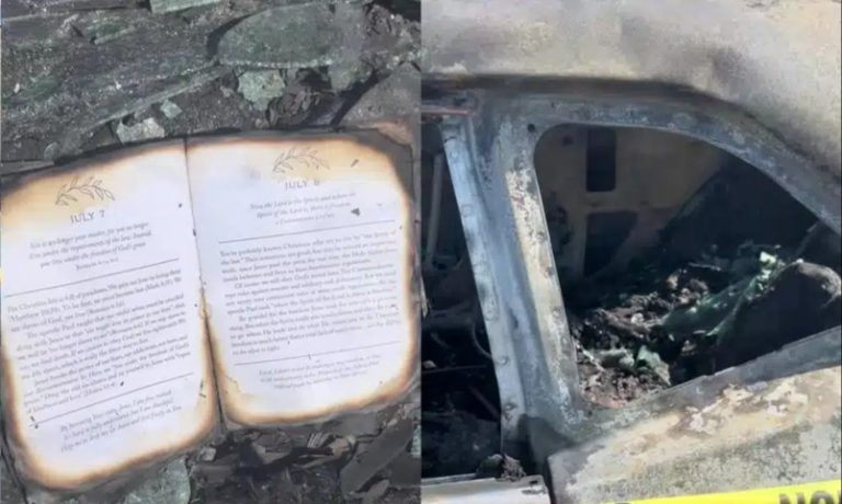 Reaction as bible Bible miraculously survives car fire, video goes viral (Watch)