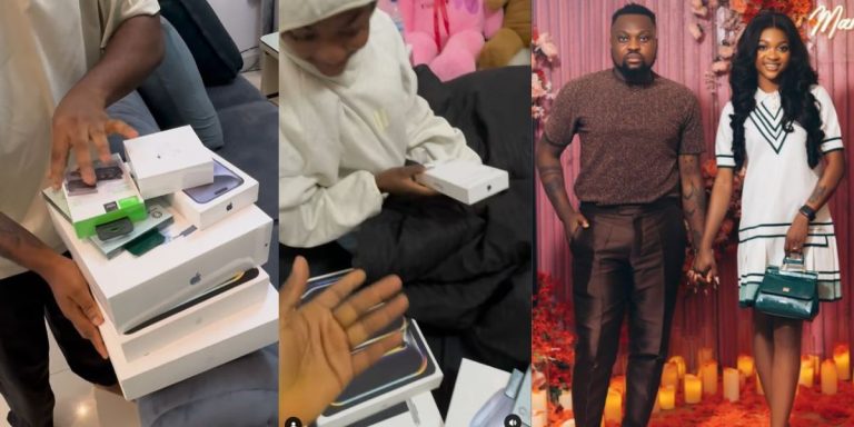 I love you more than words can express” – Egungun surprises fiancée with various Apple gadgets on her birthday