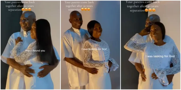 Nigerian lady celebrates as parents reunites after 30 years of separation