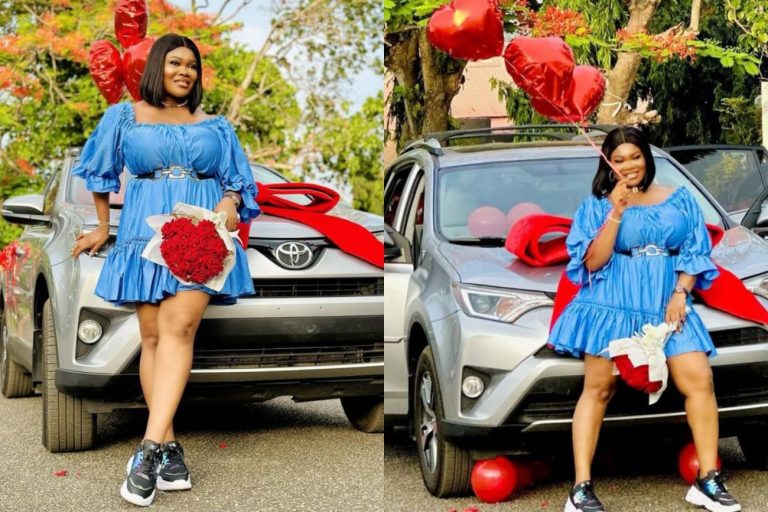 “God did” – Congratulatory messages pour in for Ruby Ojiakor as she acquires a new car (Video)