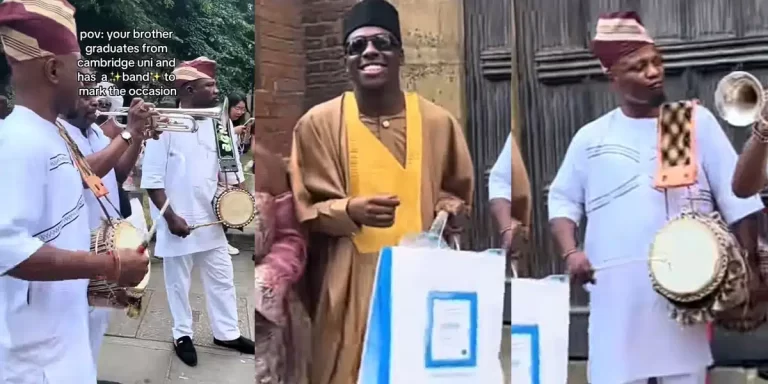 Nigerian man celebrates Cambridge University graduation with live band performance