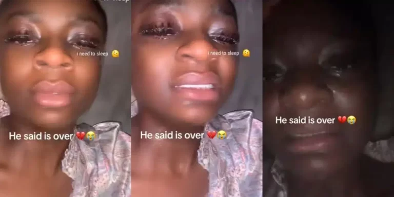 Lady cries bitterly after boyfriend dumped her