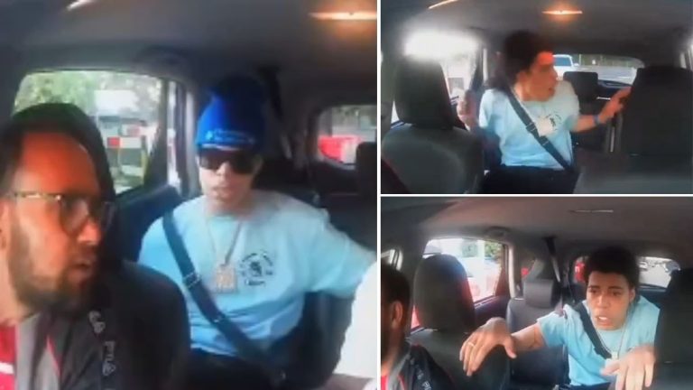 Terr!fying moment Man fights for his life after getting st@bbed by knife-wielding thugs in taxi (videos)