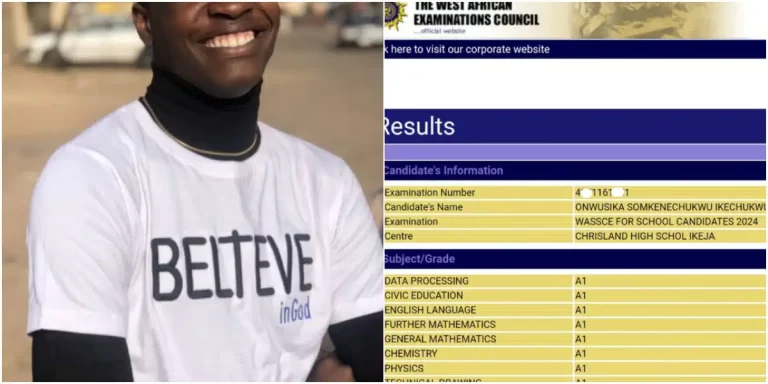 Nigerian boy, Onwusika Somekenechukwu scores A1 in all 9 subjects in WAEC