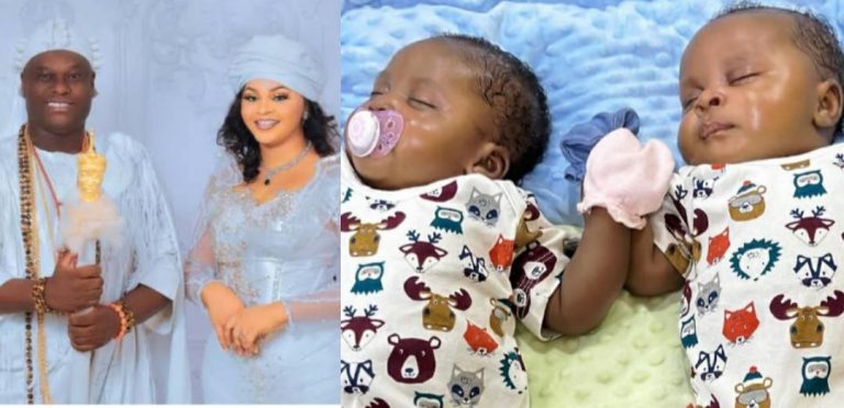 Olori Tobi Philips of Ife shares adorable photos of their twins