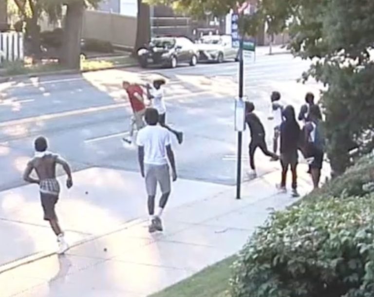 8 teen thugs attack 62-year-old man taking a walk in troubling video