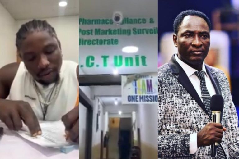 “They should create a department in police station for VDM” – Reactions as VeryDarkMan takes Pastor Jeremiah Fufeyin’s healing products to NAFDAC