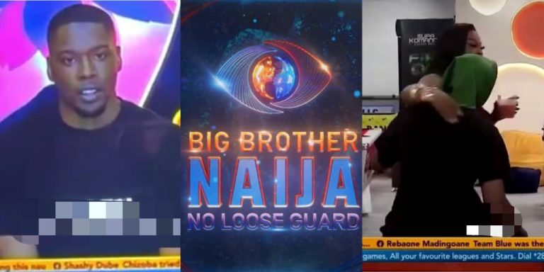 BBNaija: Shaun gushes as Toke Makinwa flirts and sits on his lap during visit