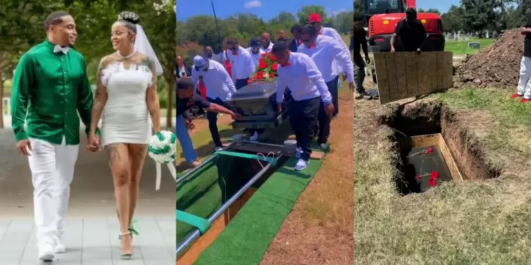 Women buries husband just 32 days after wedding, heartbreaking video breaks the internet