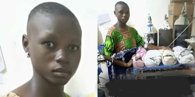 Reaction as 16-year-old girl gives birth to quadruplets