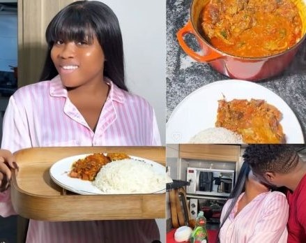 “Singles won’t forget 2024 easily” – Sweet moment Veekee James romantically cooks for her man despite having a flight to catch (Video)