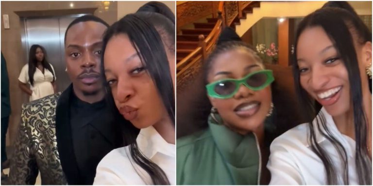 Yul and May Edochie’s daughter, Danielle mingles with Tacha, Enioluwa at Lagos hotel (Video)