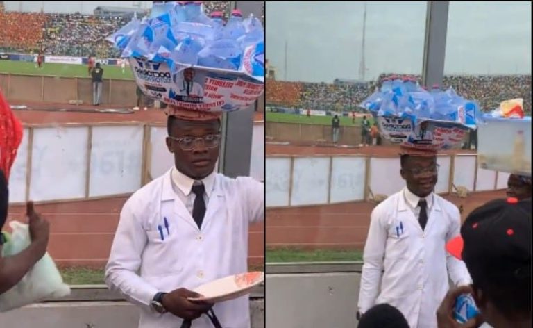 Medical student spotted selling bottled water to support his education