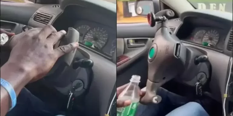 ”I’m scared” – Passenger cries over cab driver’s weird steering wheel