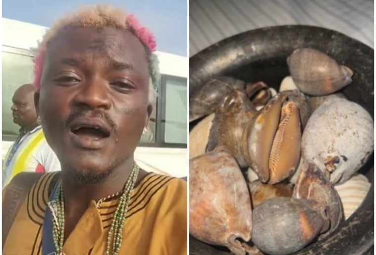 “Girls be careful out there. Na this people dey ginger all these small boys to do r!tual” – Reactions as Portable shows off mystery pots as he prays for money and grace in new video