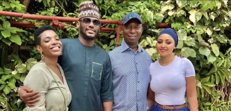 Reactions as Regina Daniels and Annie Idibia pose in new photos with their spouses