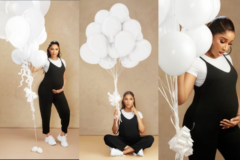 Adesua Etomi steps on necks as she shares more maternity photos