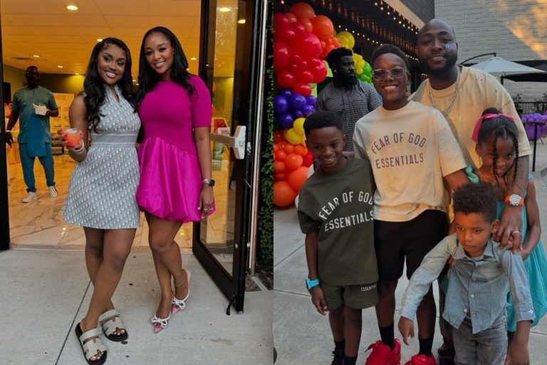 Anita Okoye grateful as she shares photos of her and her kids at Davido’s twins birthday party