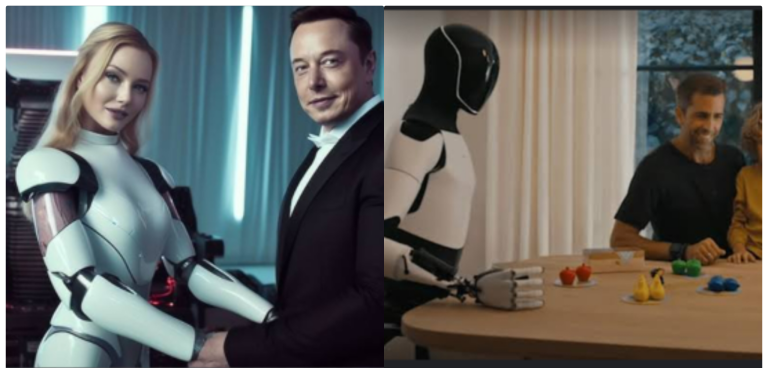 “Life is about to come to an end” – Netizens react as Elon Musk unveils Tesla’s Optimus Robots that can babysit kids, clean the house, be your friend and walk your dogs (Videos)