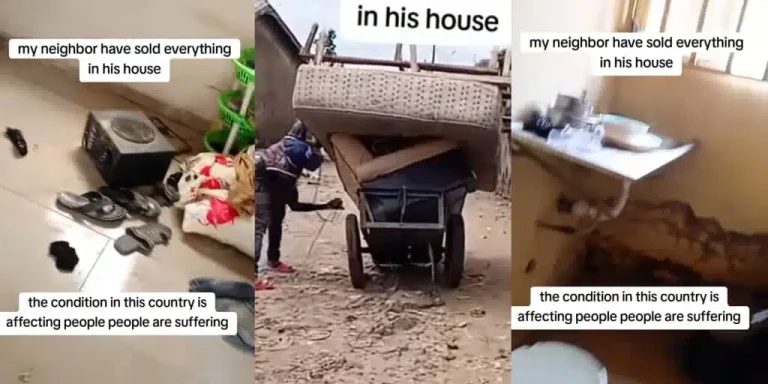 Man sells bed, chair, and cooking gas amid economic hardship (video)