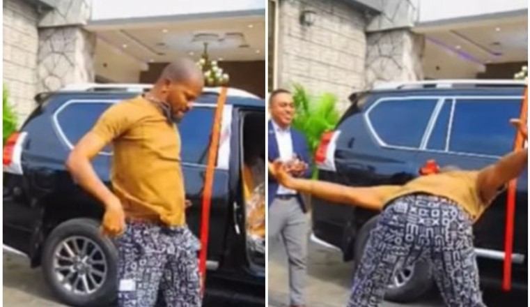 “This can only be God” – Uche Maduagwu goes gaga as he receives brand new ₦30M SUV after signing ambassadorial