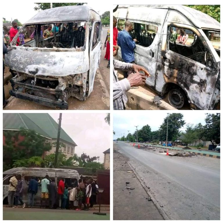 Five passengers burnt to d3ath as bus catches fire in Ebonyi