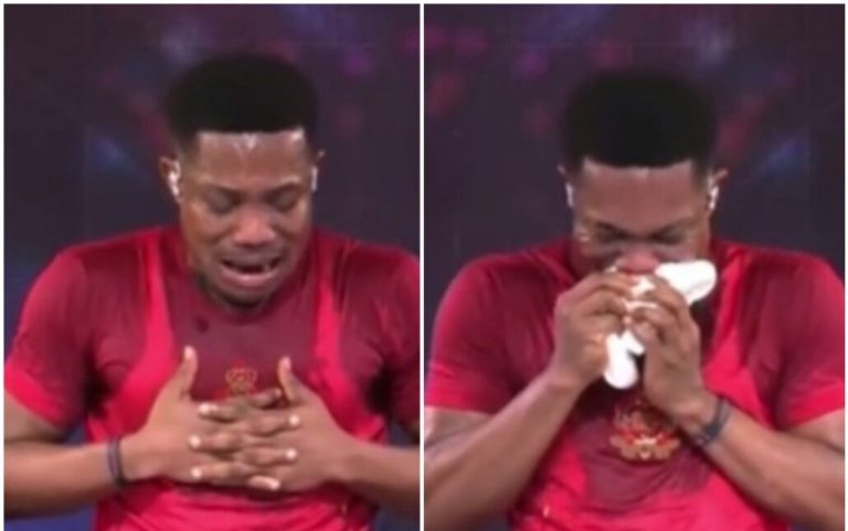 Video of Pastor Jerry Eze crying uncontrollably during ministration sparks a spiritual uprising online