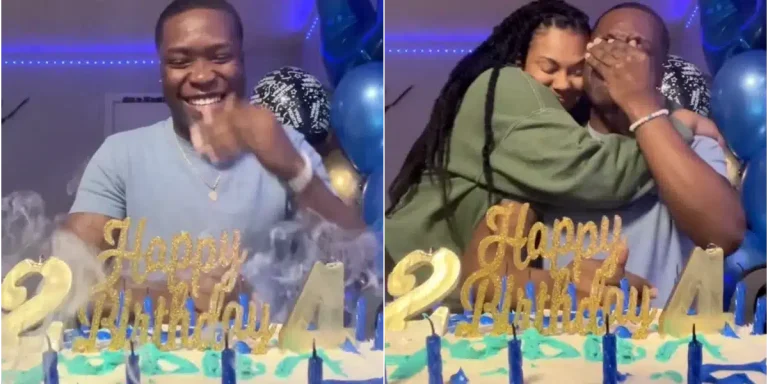 “It got really emotional for me, seeing that I haven’t celebrated my birthday” – Man in tears as girlfriend marks his birthday for him