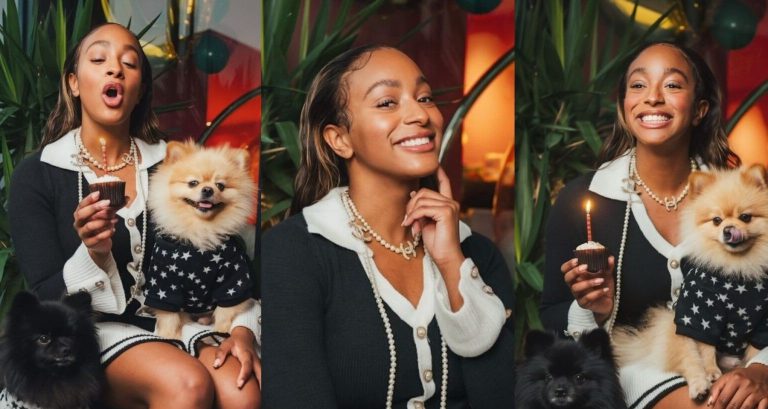 DJ Cuppy celebrates 32nd birthday with her kids, Funfun and Dundun (Photos)