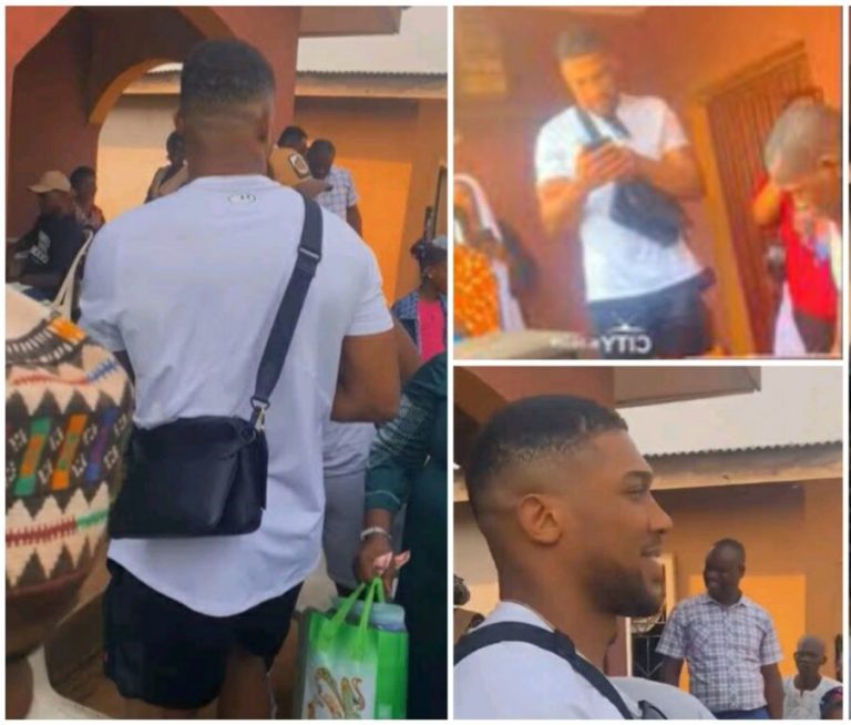 Anthony Joshua sparks waves of joy as he visits hometown in Ogun State (Video)