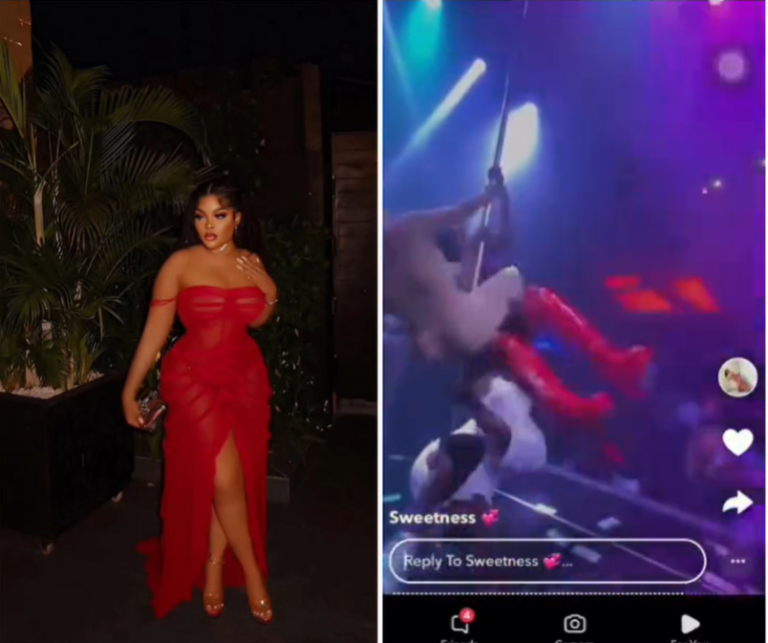 BBNaija star and former str!pper Chichi tries out pole dancing again while in a nightclub