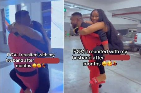 ”Love conquers everything” – Nigerian woman rejoices as she reunites with husband at airport after 5 years (Video)