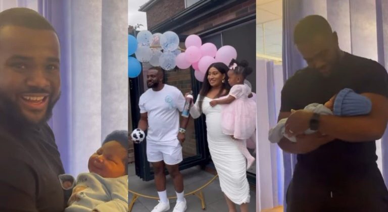 “My baby is here” – Williams Uchemba and wife welcome their second child unveil newborn’s name, fans pour in their congratulatory messages (Video)