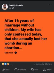 “After 16 years of marriage without children, my wife confessed today that she lost her womb during an ab0rtion before I met her” – Nigerian man cries out, seeks advice