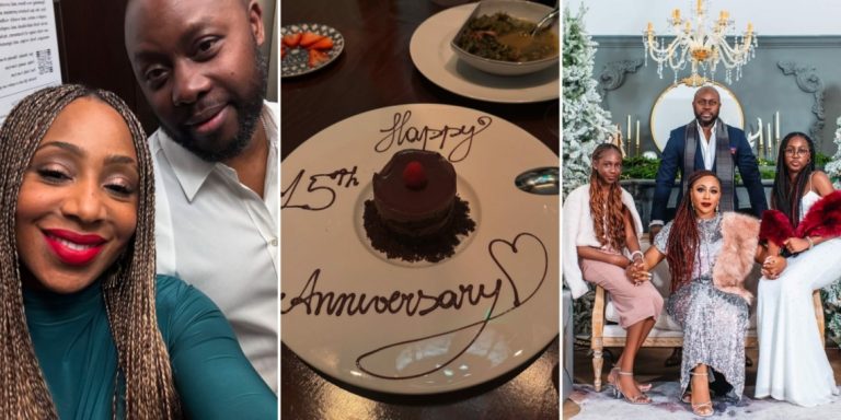 “Lovely couple, nothing beats a peaceful marriage” – Timini, Rita Dominic others react as Dakore Akande and husband celebrate 15th wedding anniversary with gratitude to God
