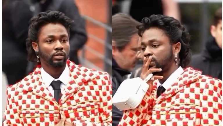 “He finally came out of the closet” – Reaction as Omah Lay debuts new look at Louis Vuitton fashion show, Paris (Video)