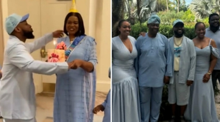 Davido, his dad and siblings travels to Bahamas to celebrate Chioma’s mum’s birthday (Video)