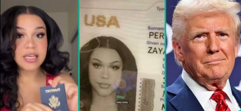 “They changed the gender to male because of Trump” – Transwoman in the US cries out after her gender was changed to ‘male’ in new passport