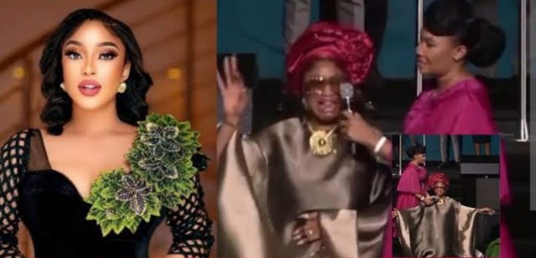 Tonto Dikeh breaks down in tears as she shares testimony at Pastor Jerry Eze’s church (Video)