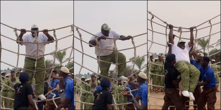 Moment plus-size corps member bravely takes on obstacle course at NYSC camp