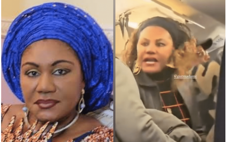 Former Anambra First Lady Ebele Obiano gets into altercation with fellow passenger on airplane (video)