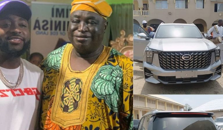 Davido gifts Timi of Edeland a brand new SUV for his 70th birthday (Photos)